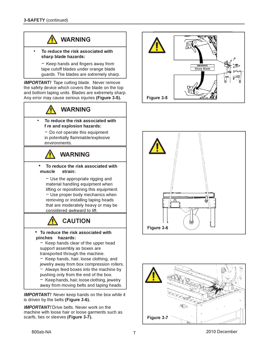 3M 800ab manual To reduce the risk associated with sharp blade hazards, To reduce the risk associated with muscle strain 