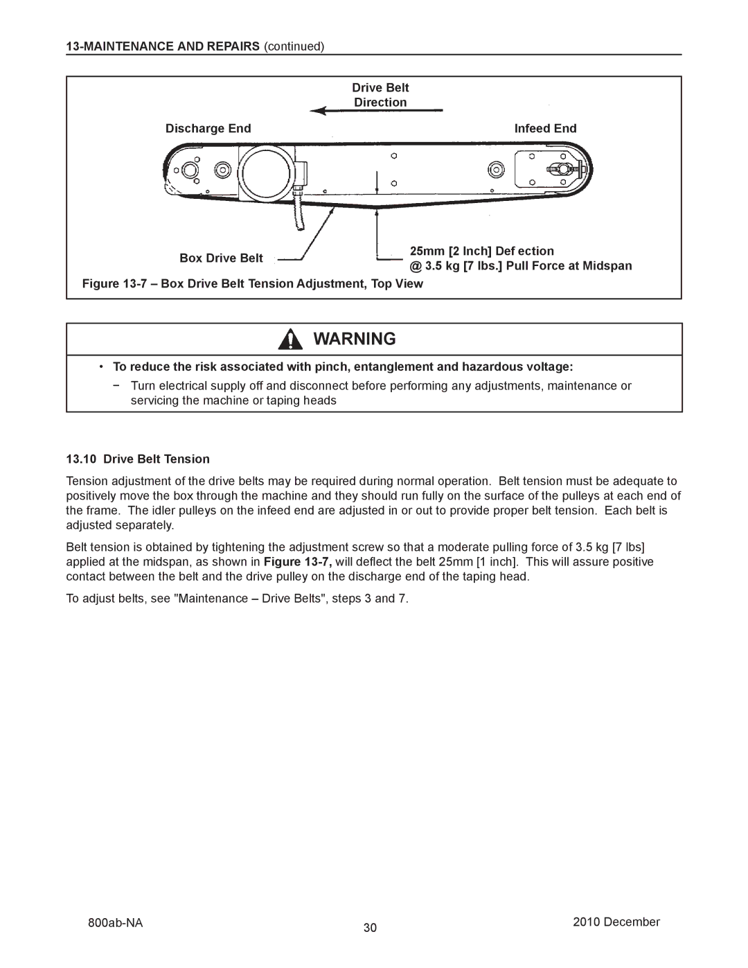 3M 800ab manual Drive Belt Tension 