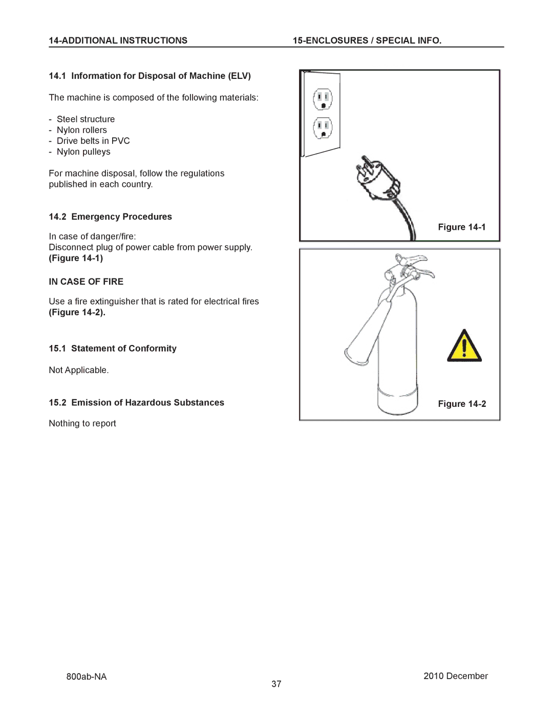 3M 800ab manual Additional Instructions Enclosures / Special Info, Case of Fire 