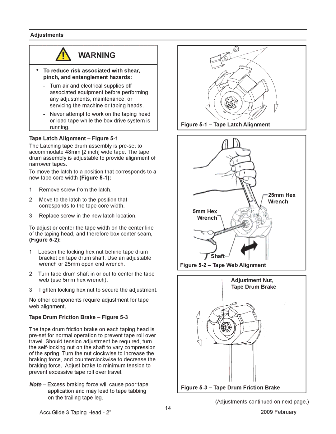 3M 800ab manual Tape Latch Alignment Figure, Tape Drum Friction Brake Figure 