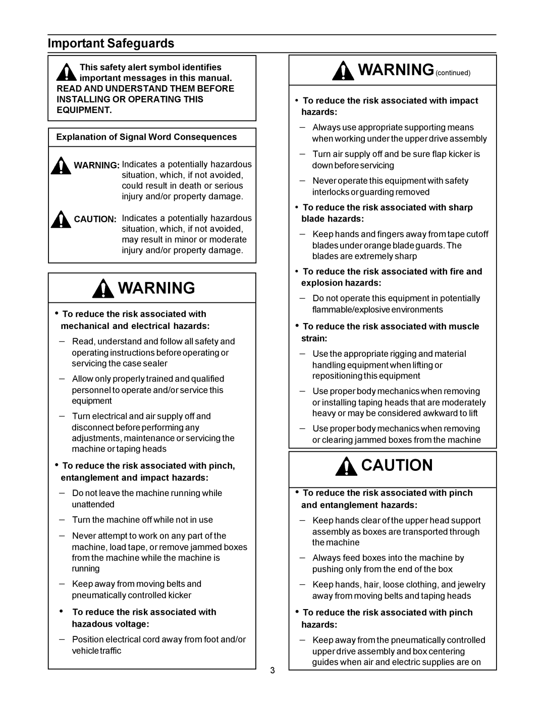 3M 800af-s manual Important Safeguards 