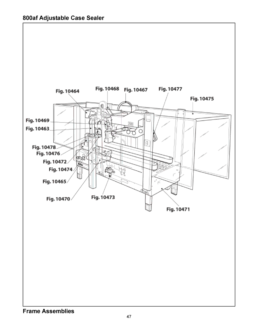 3M 800af-s manual 800af Adjustable Case Sealer Frame Assemblies 