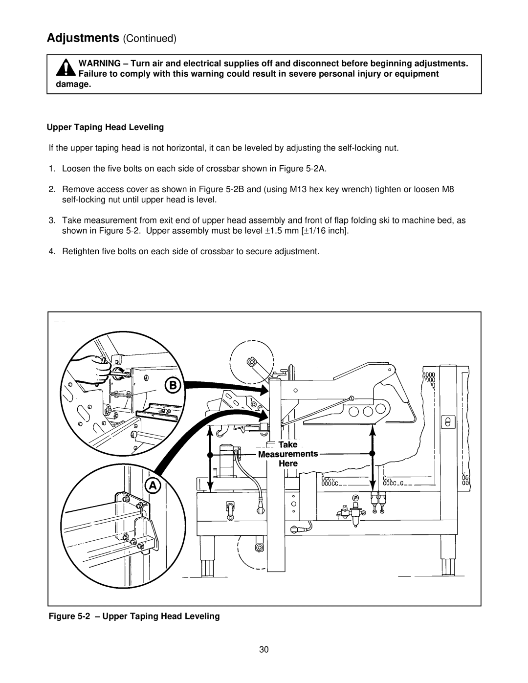 3M 800af manual Damage Upper Taping Head Leveling 