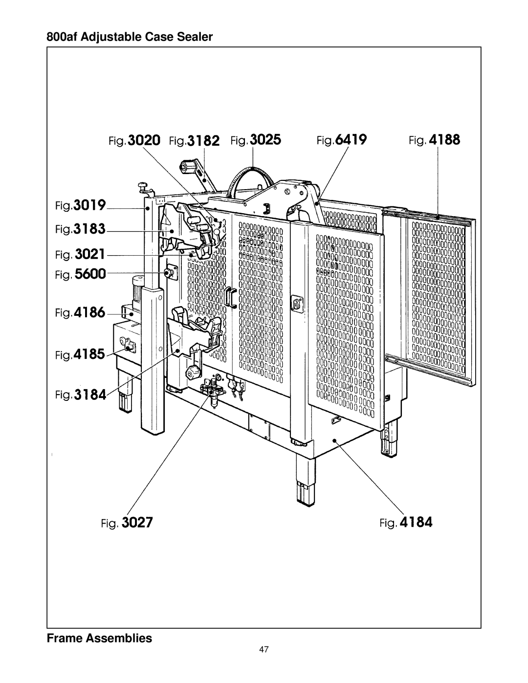 3M manual 800af Adjustable Case Sealer Frame Assemblies 