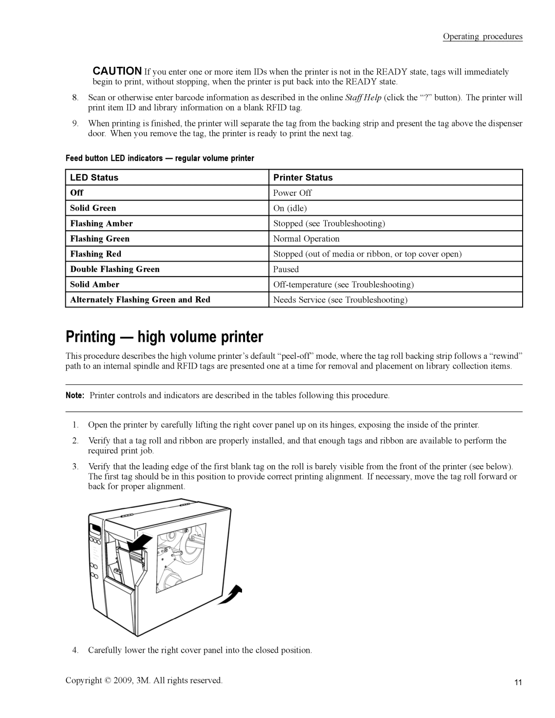 3M 813 owner manual Printing high volume printer 