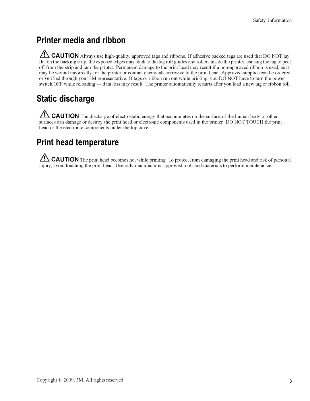 3M 813 owner manual Safety information 