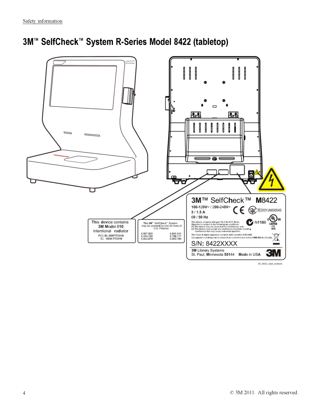 3M 8420 owner manual 3M SelfCheck System R-Series Model 8422 tabletop 