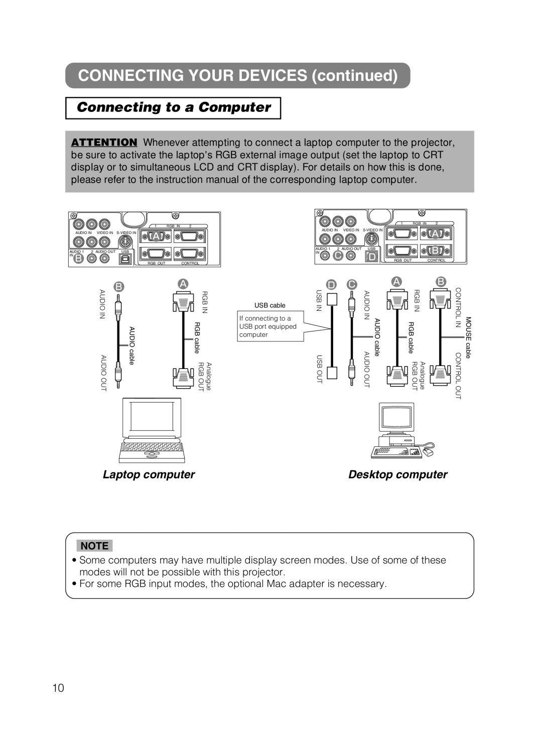 3M 8749 manual Connecting Your Devices, Connecting to a Computer 