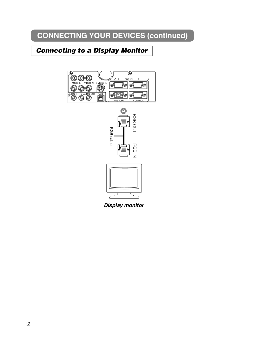 3M 8749 manual Connecting to a Display Monitor 