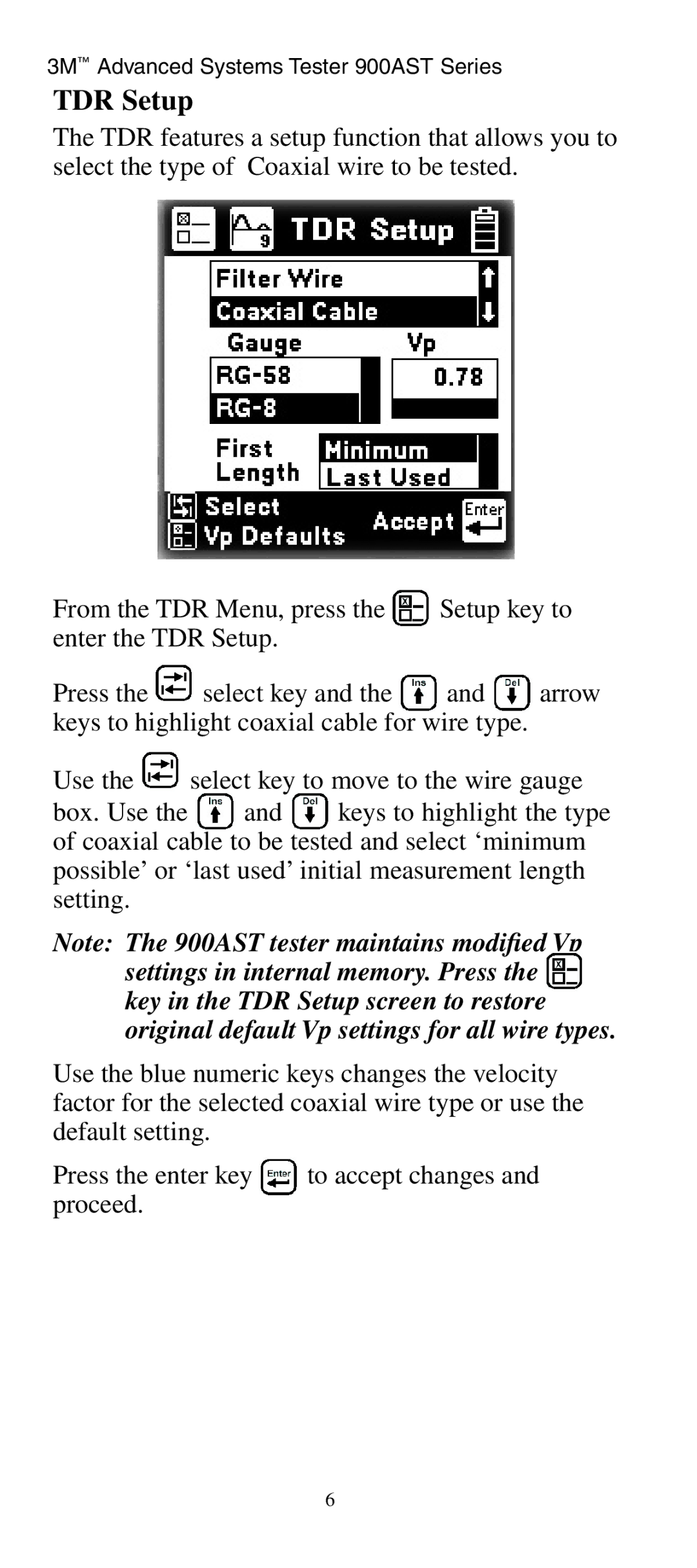 3M 900AST manual TDR Setup 