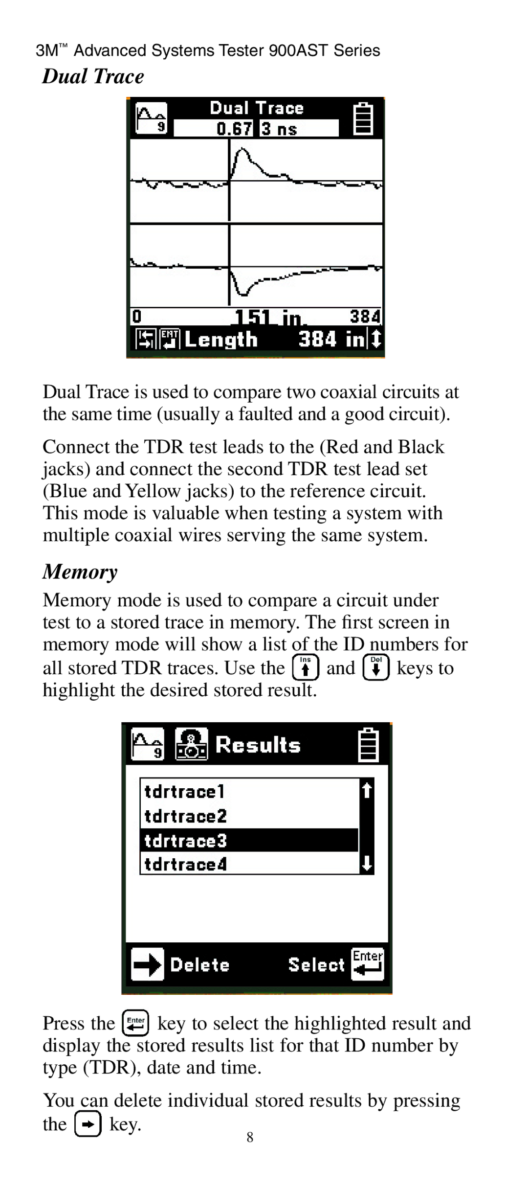 3M 900AST manual Dual Trace, Memory 