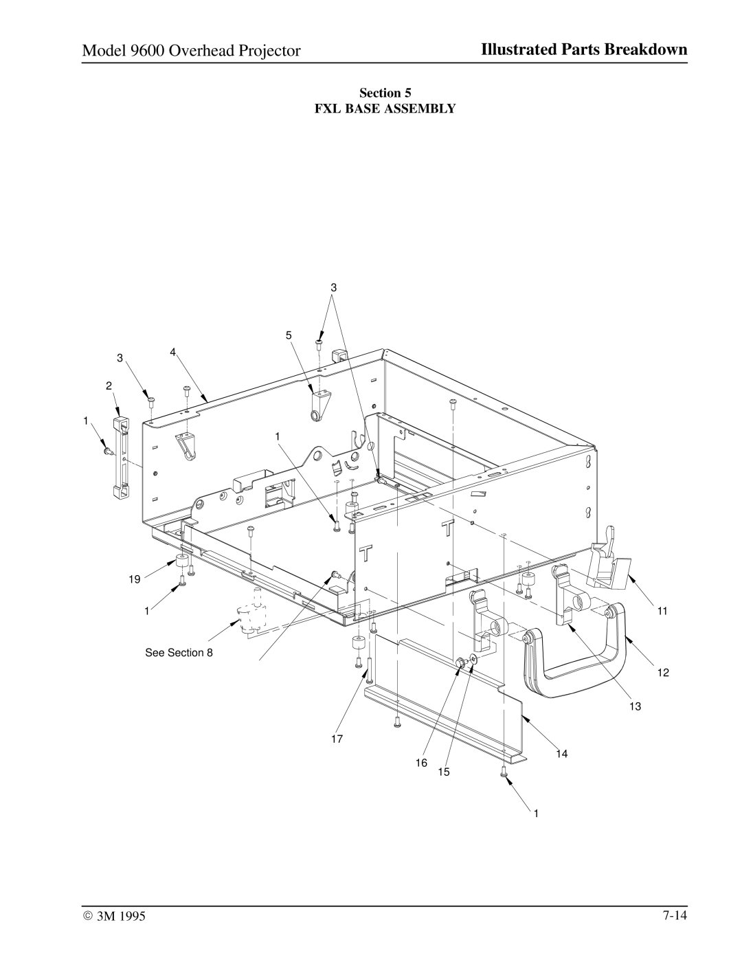 3M 9600 manual FXL Base Assembly 