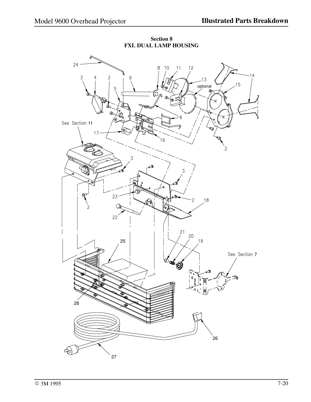 3M 9600 manual FXL Dual Lamp Housing 