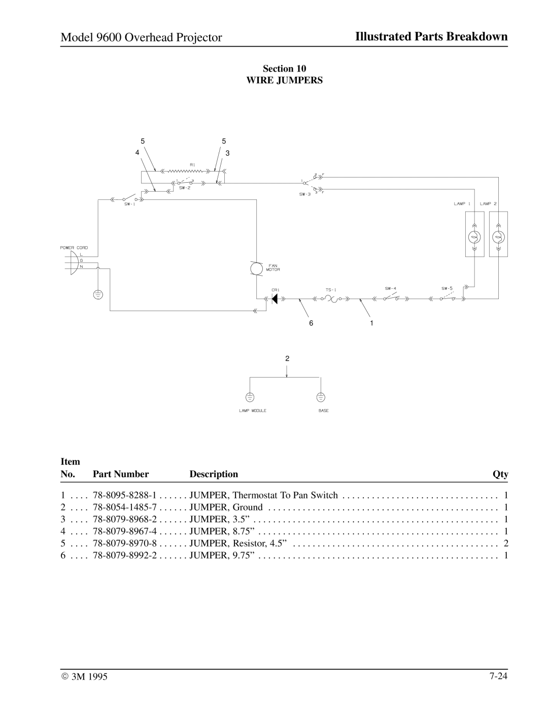 3M 9600 manual Wire Jumpers 