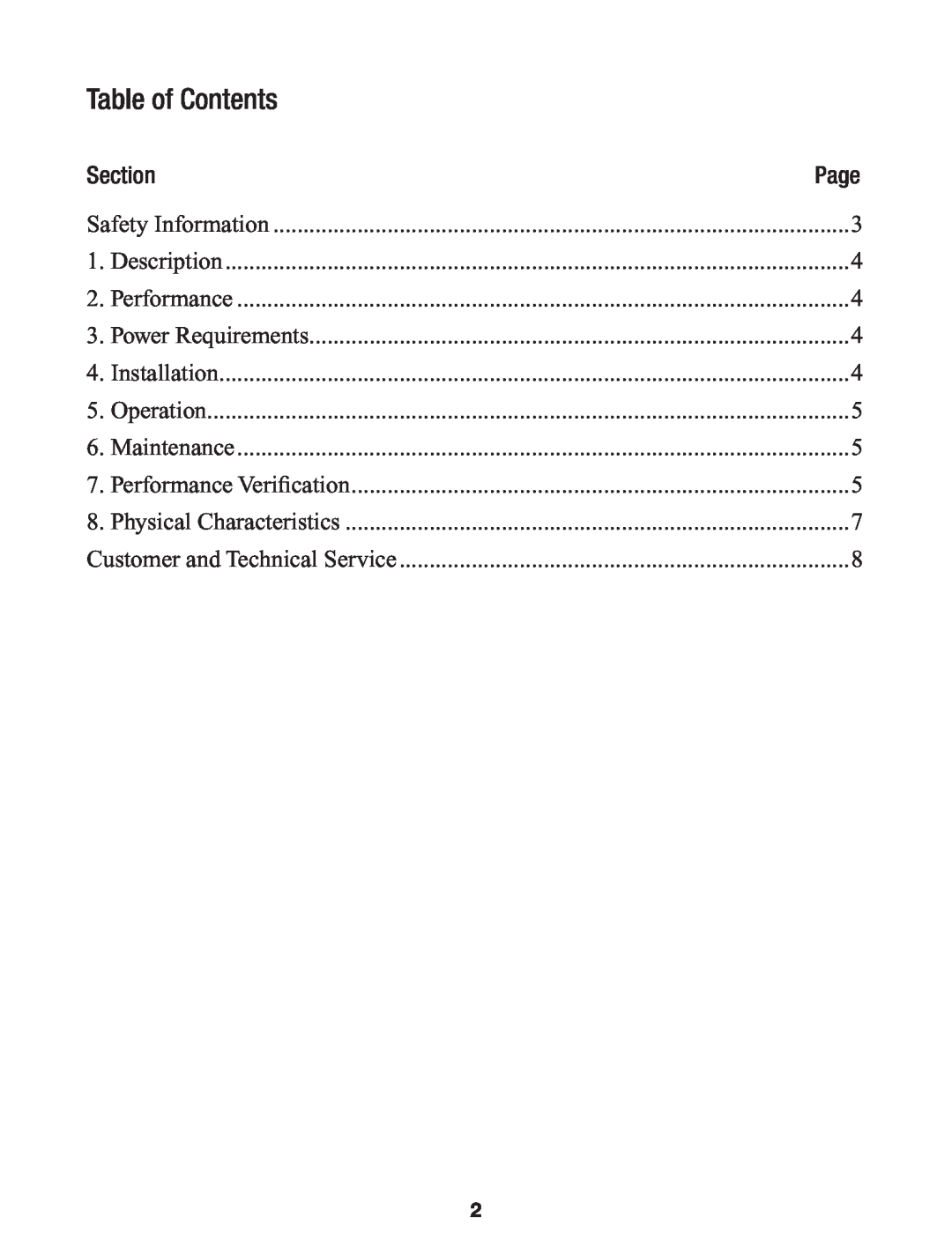 3M 963E manual Table of Contents, Section 