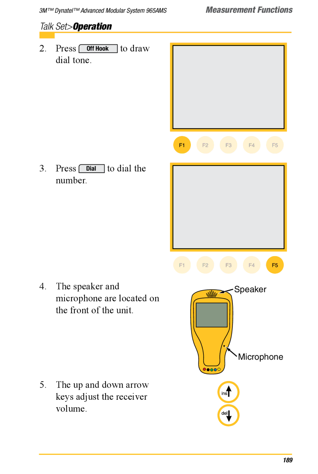 3M 965AMS manual Talk Set Operation 