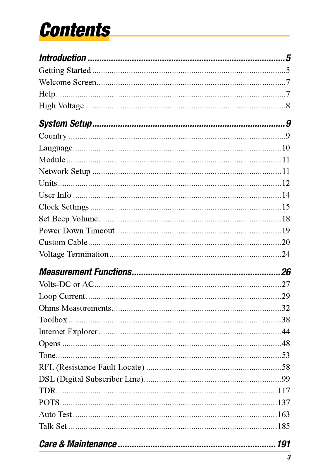 3M 965AMS manual Contents 