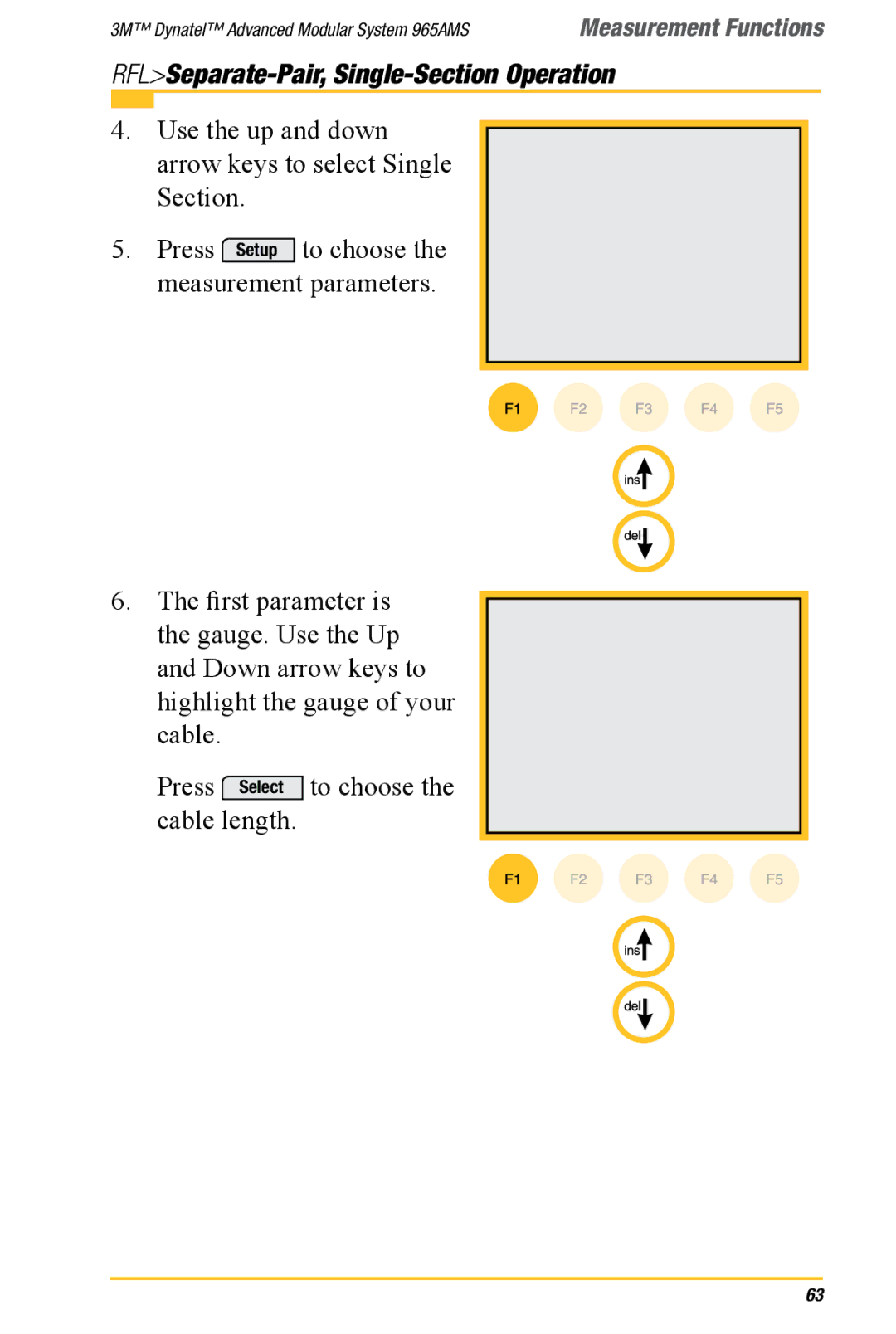 3M 965AMS manual RFLSeparate-Pair, Single-Section Operation 