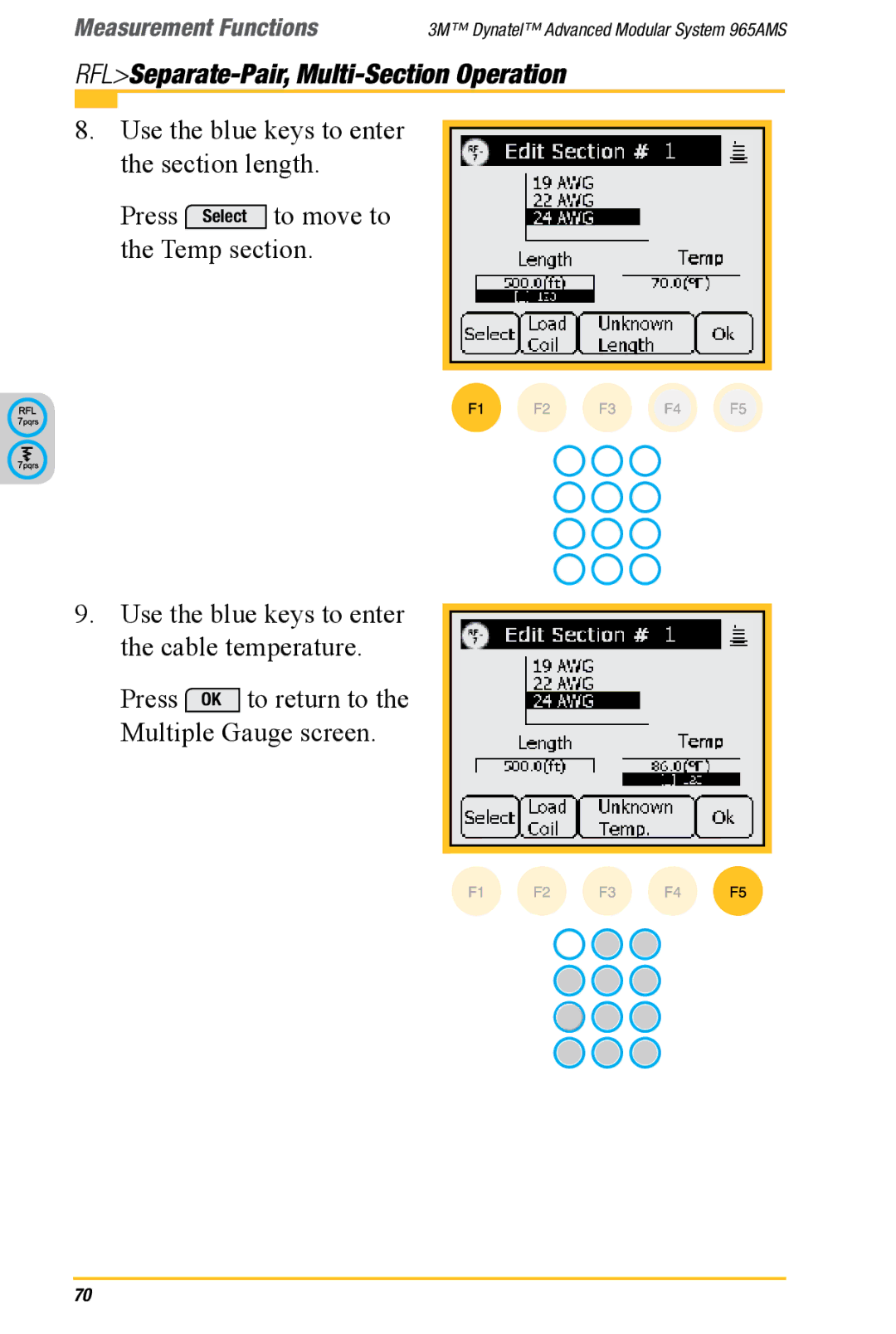 3M 965AMS manual RFLSeparate-Pair, Multi-Section Operation 