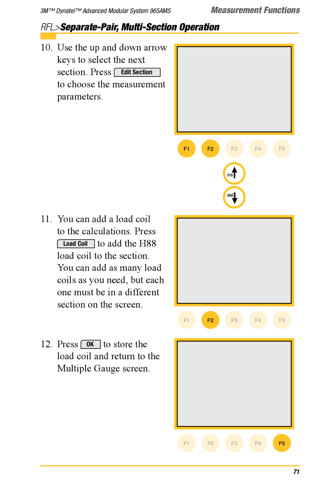 3M 965AMS manual RFLSeparate-Pair, Multi-Section Operation 