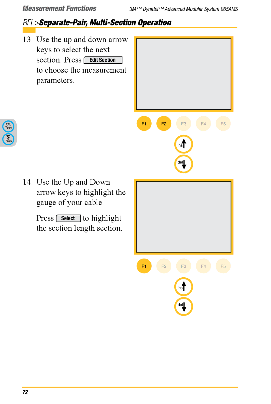 3M 965AMS manual RFLSeparate-Pair, Multi-Section Operation 