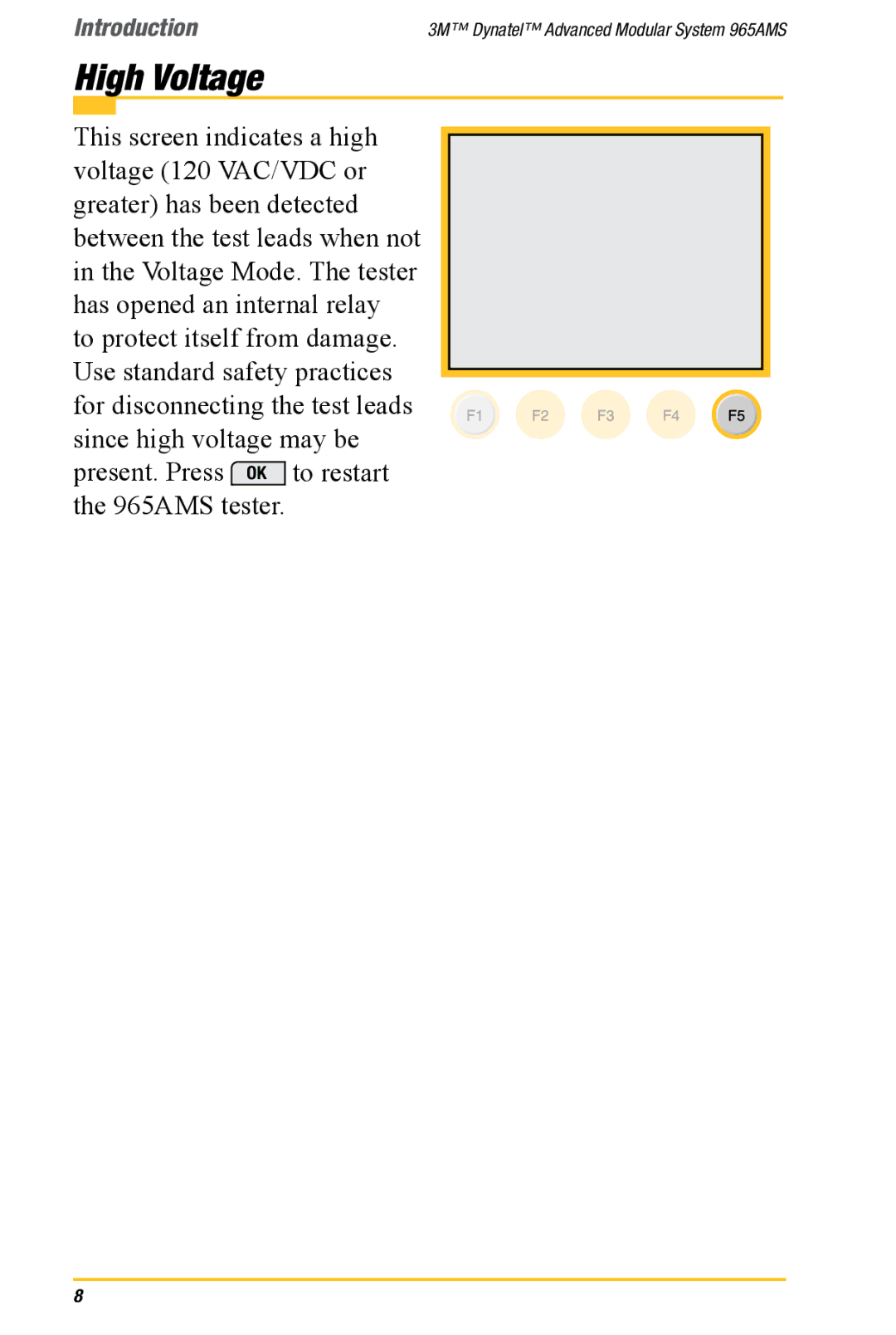 3M 965AMS manual High Voltage 