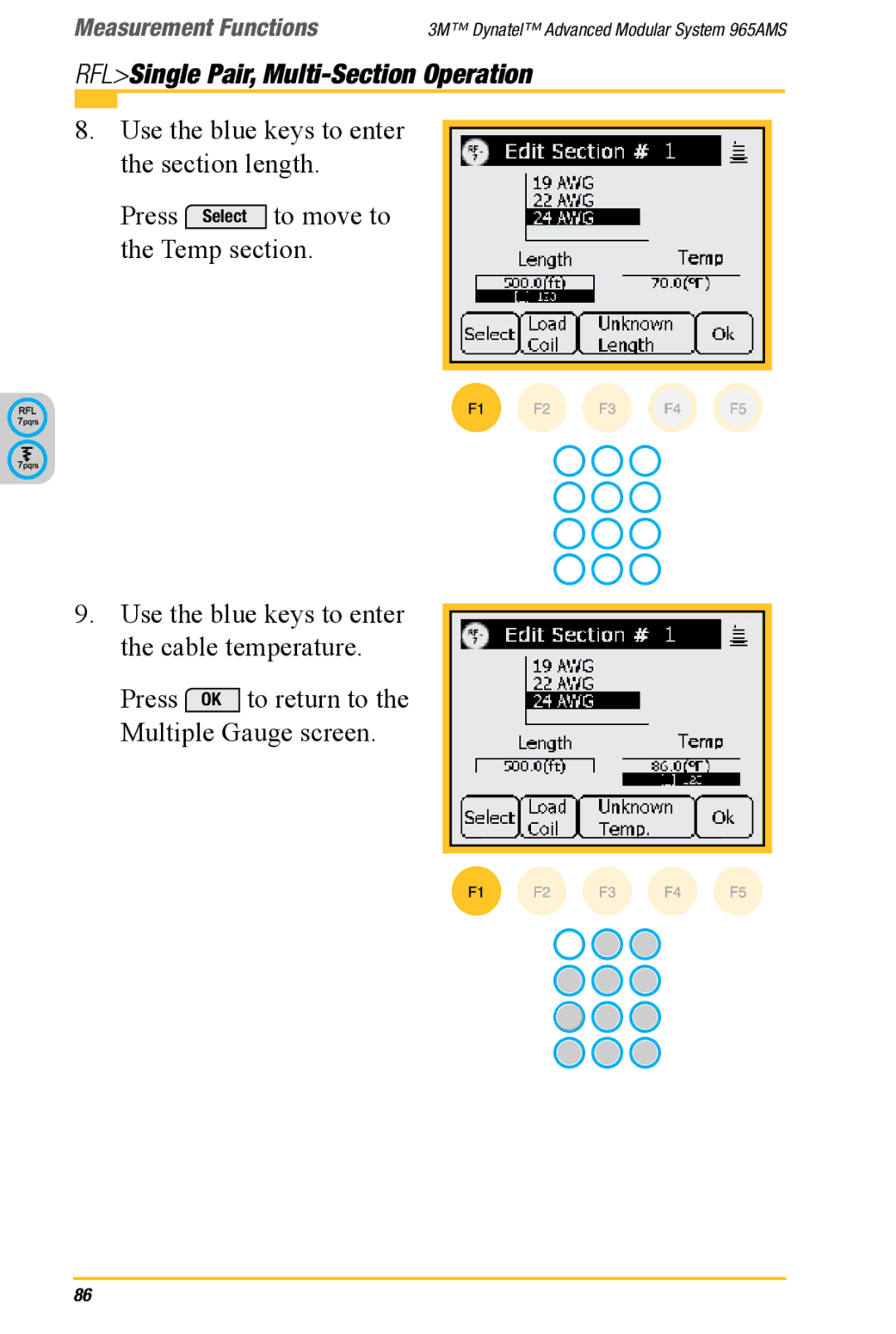 3M 965AMS manual RFLSingle Pair, Multi-Section Operation 