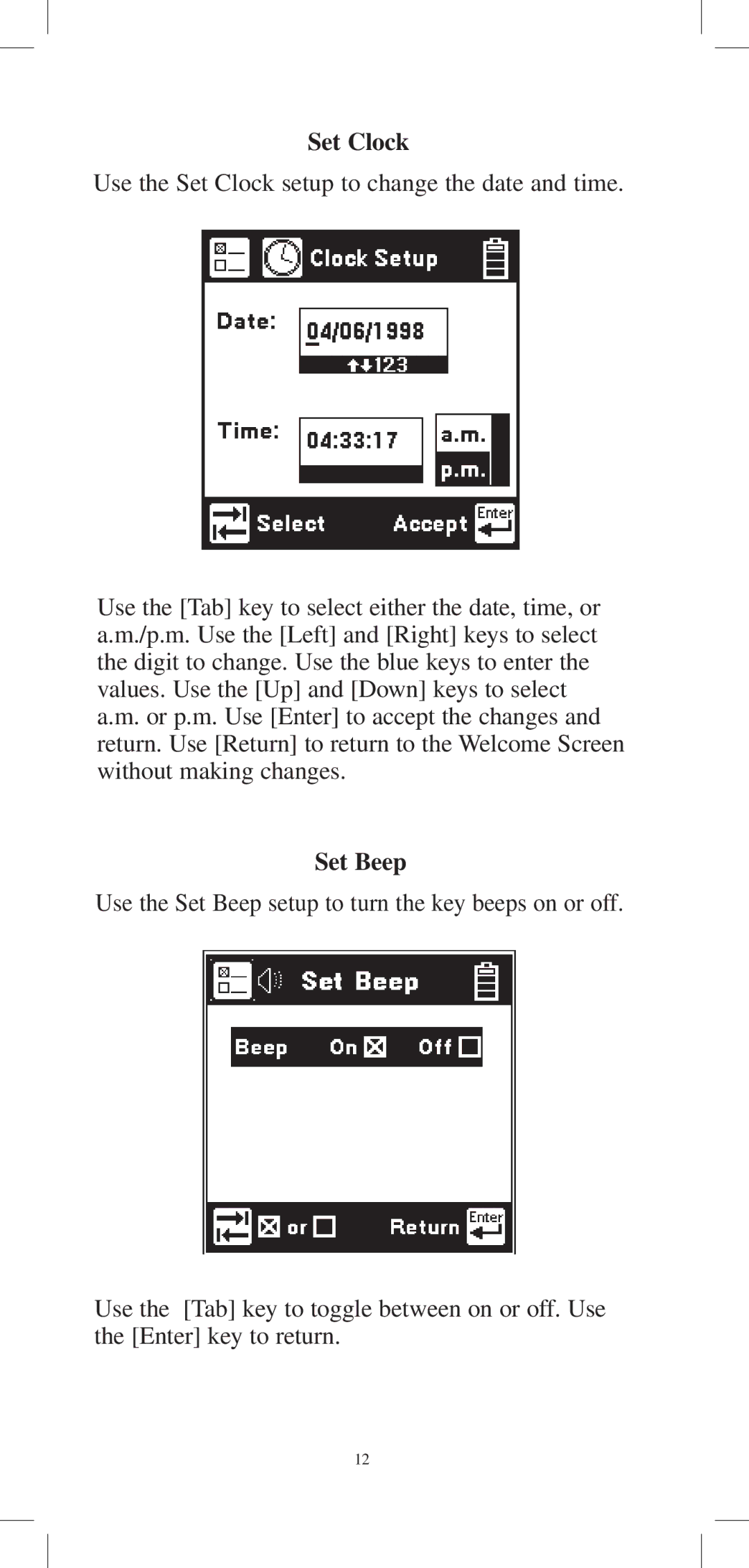 3M 965DPS instruction manual Set Clock, Set Beep 