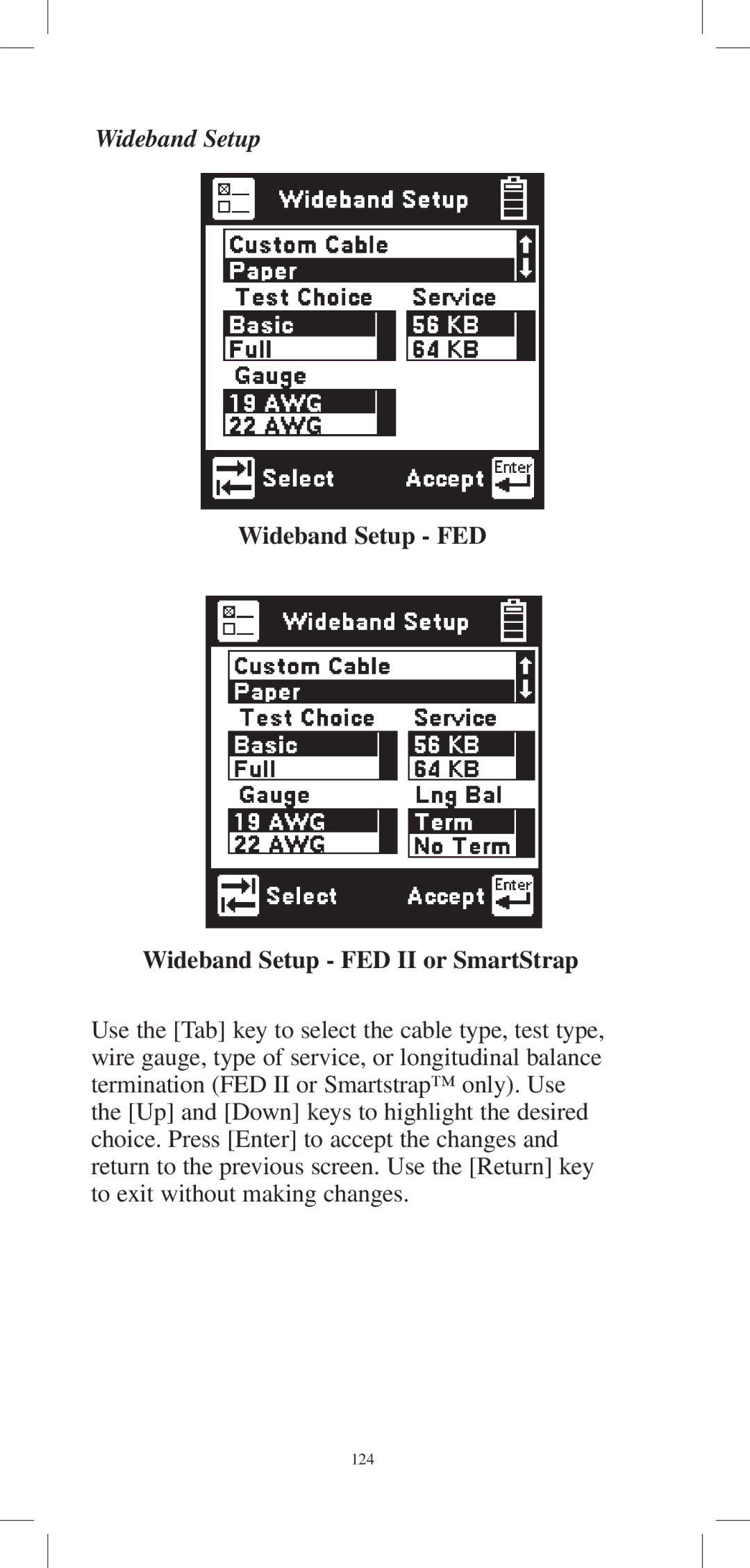 3M 965DPS instruction manual Wideband Setup FED Wideband Setup FED II or SmartStrap 