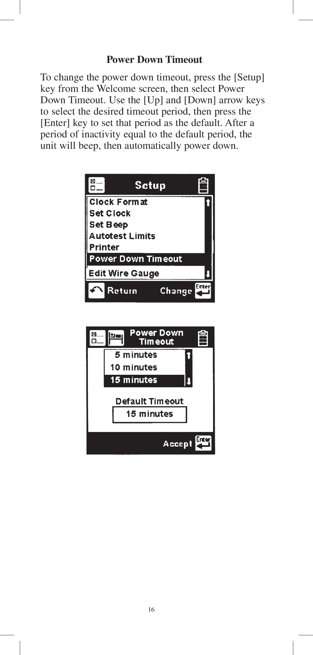 3M 965DPS instruction manual Power Down Timeout 