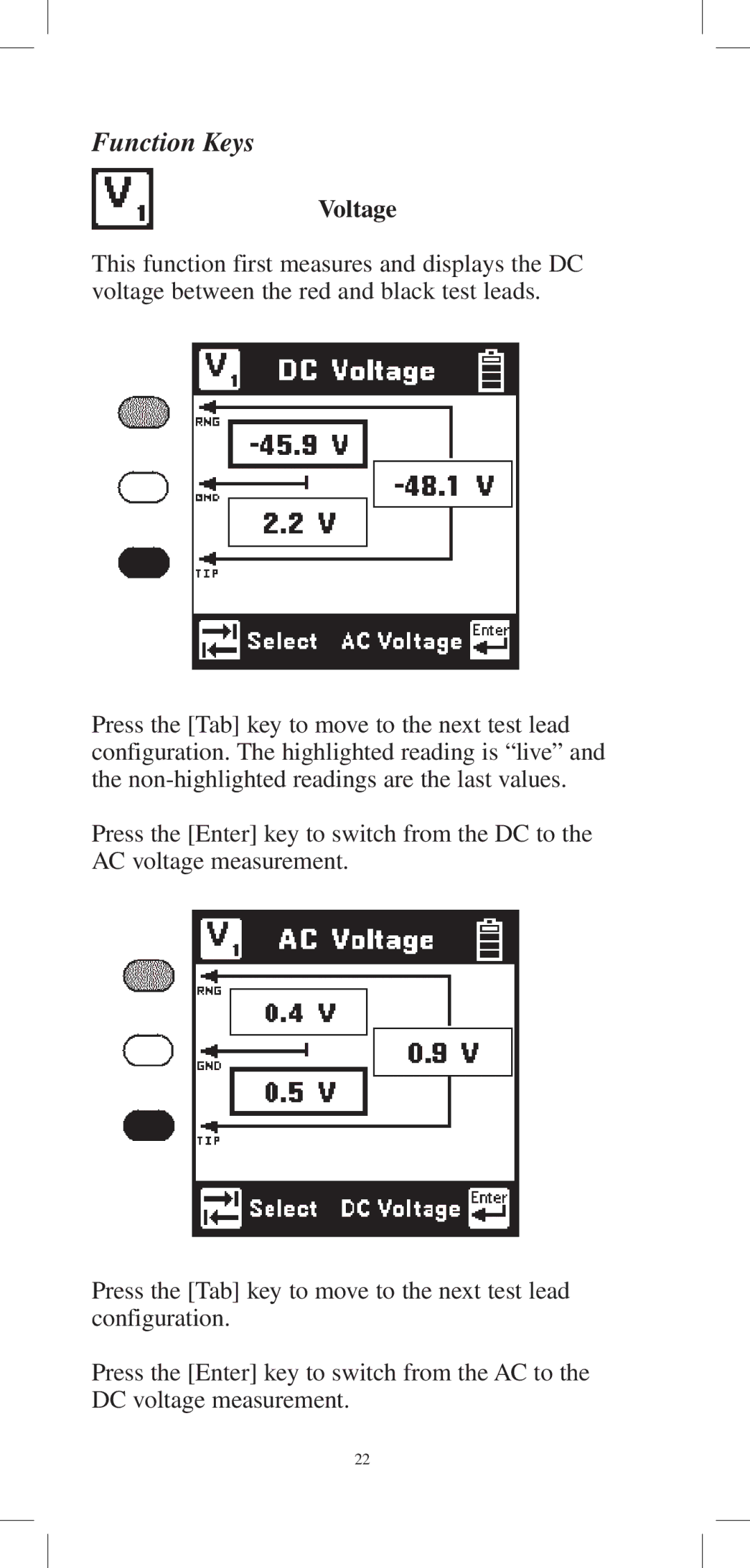 3M 965DPS instruction manual Function Keys, Voltage 