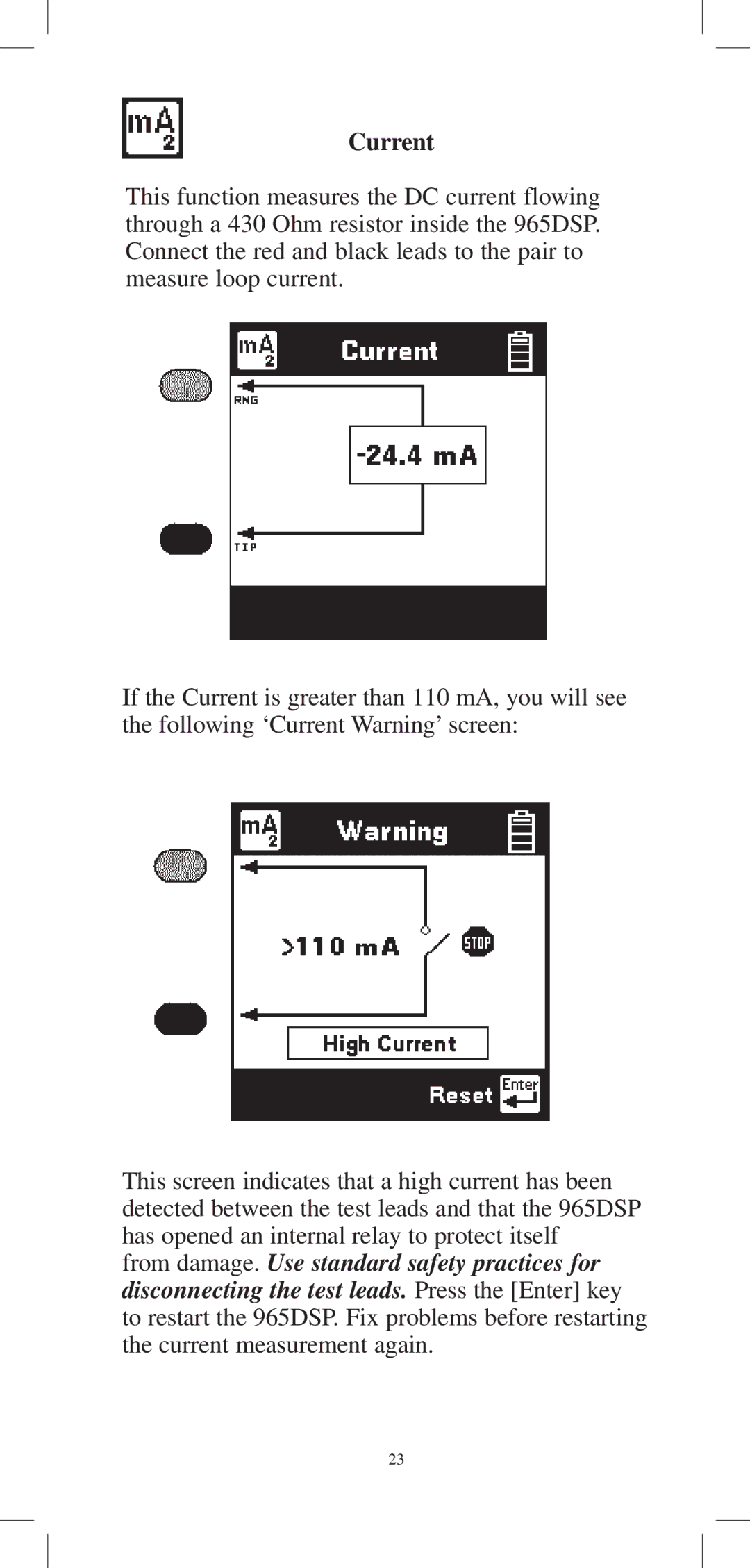 3M 965DPS instruction manual Current 