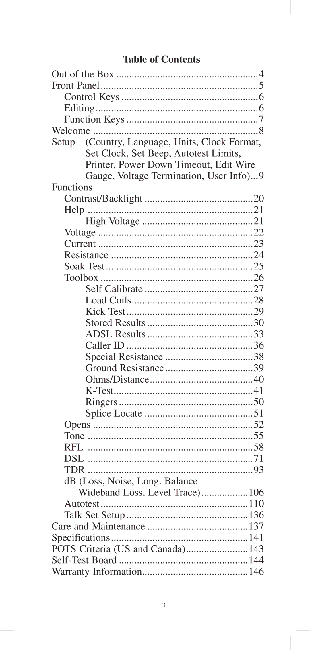 3M 965DPS instruction manual Table of Contents 