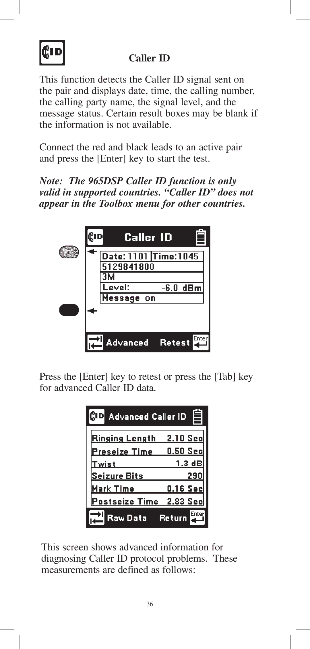 3M 965DPS instruction manual Caller ID 