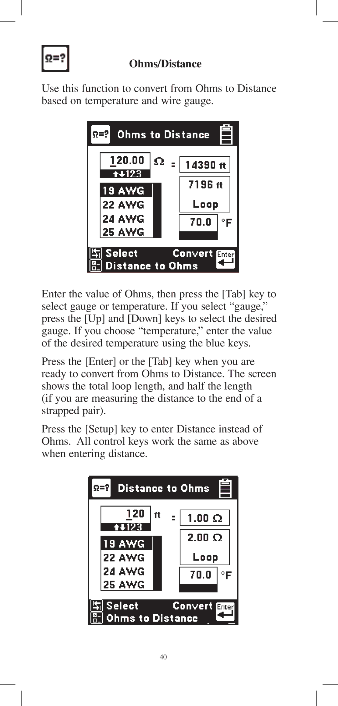 3M 965DPS instruction manual Ohms/Distance 