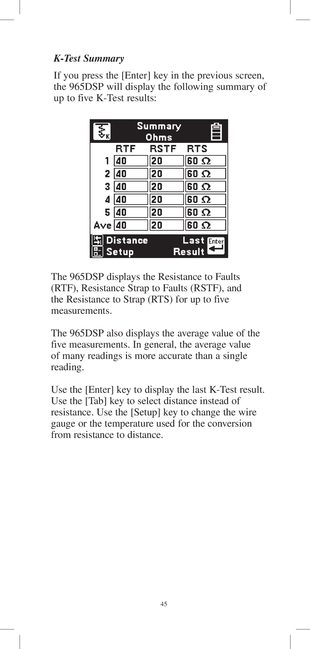 3M 965DPS instruction manual Test Summary 