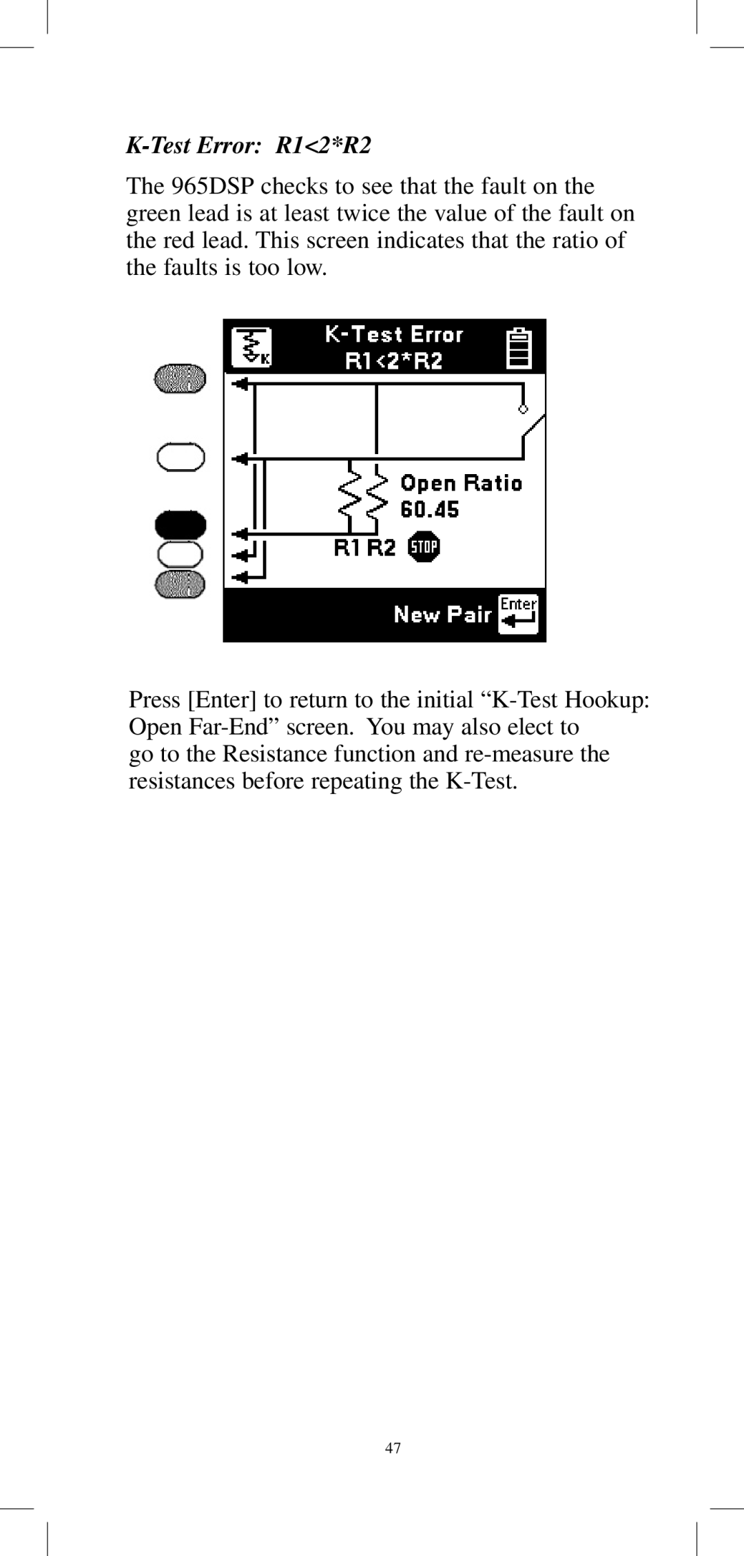 3M 965DPS instruction manual Test Error R12*R2 