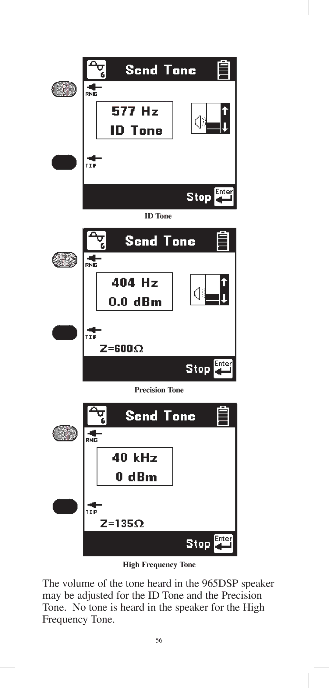 3M 965DPS instruction manual ID Tone Precision Tone High Frequency Tone 