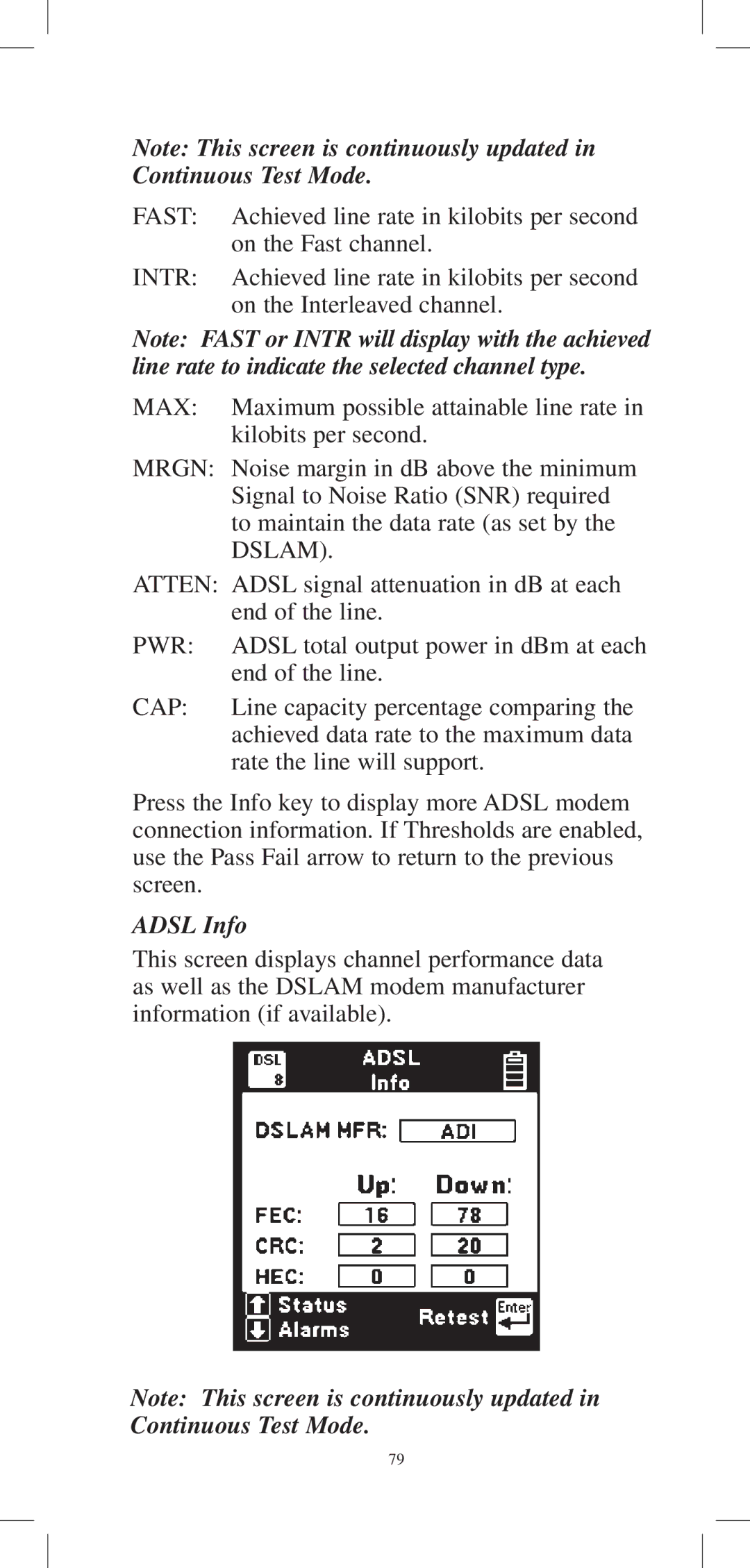 3M 965DPS instruction manual Cap, Adsl Info 