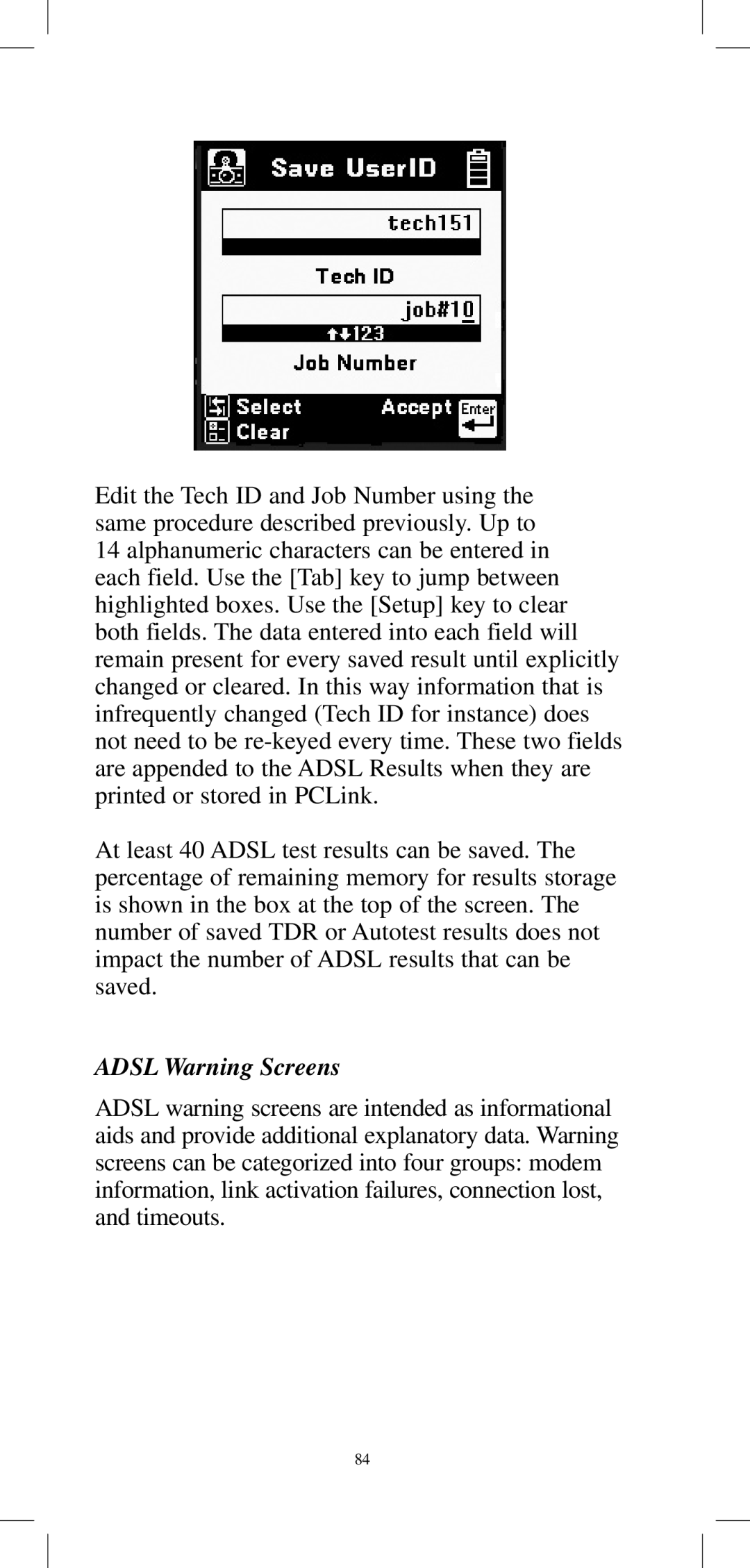 3M 965DPS instruction manual Adsl Warning Screens 