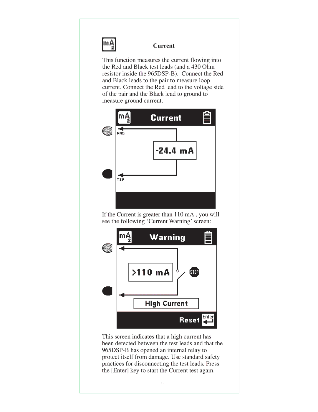 3M 965DSP-B instruction manual Current 