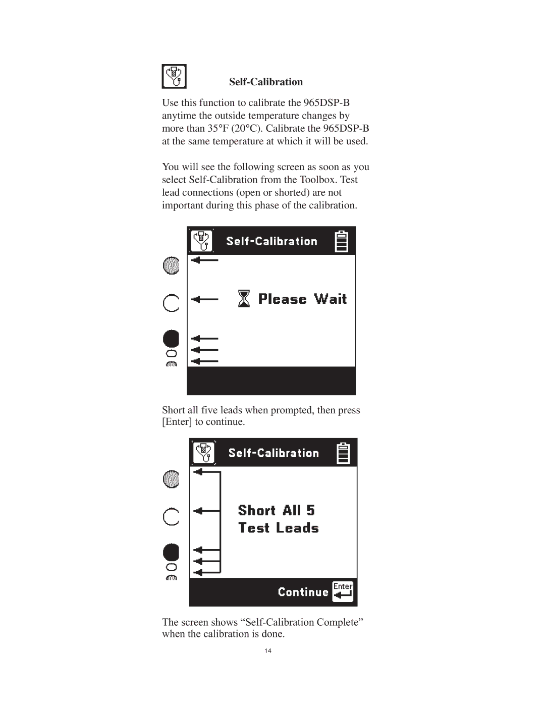 3M 965DSP-B instruction manual Self-Calibration 