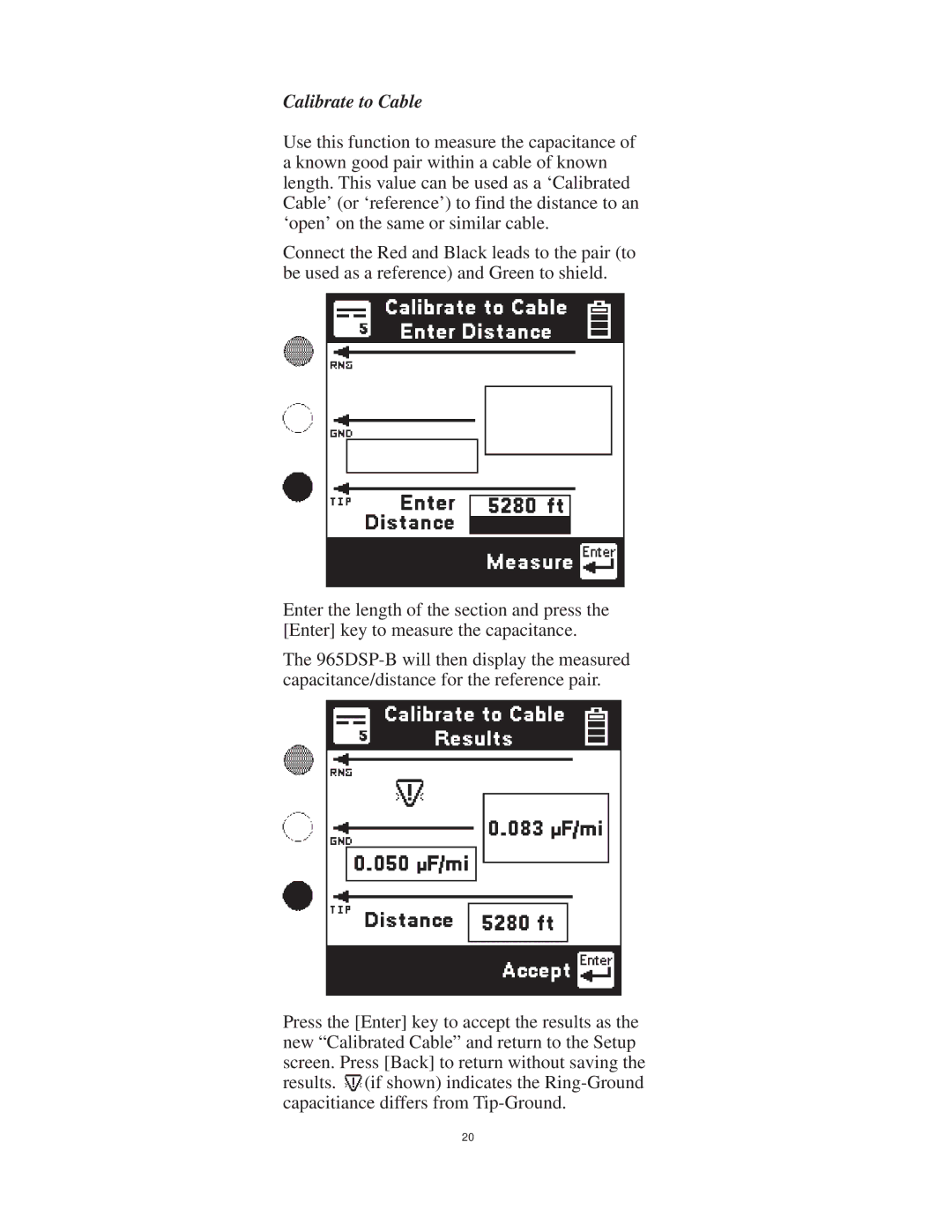 3M 965DSP-B instruction manual Calibrate to Cable 