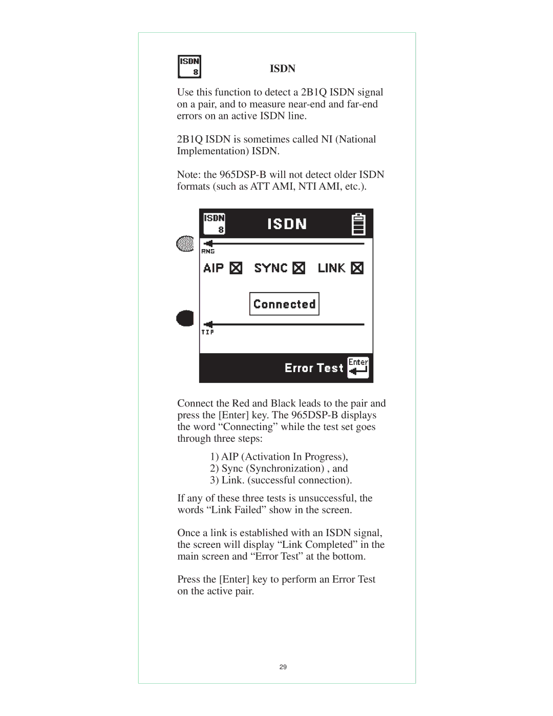 3M 965DSP-B instruction manual Isdn 