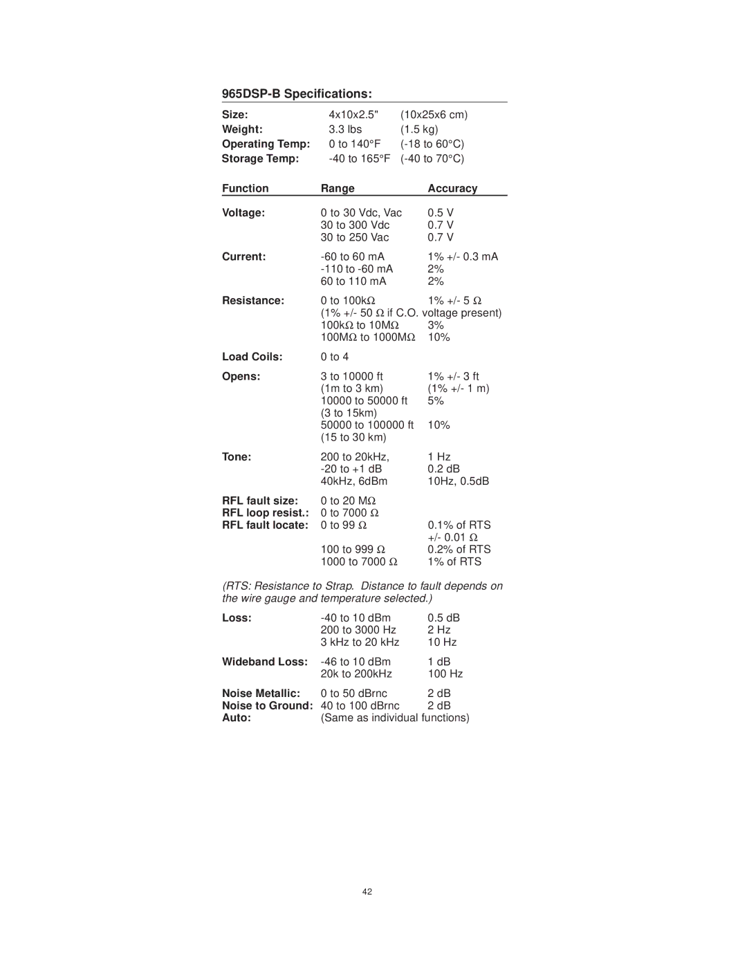 3M instruction manual 965DSP-B Specifications 