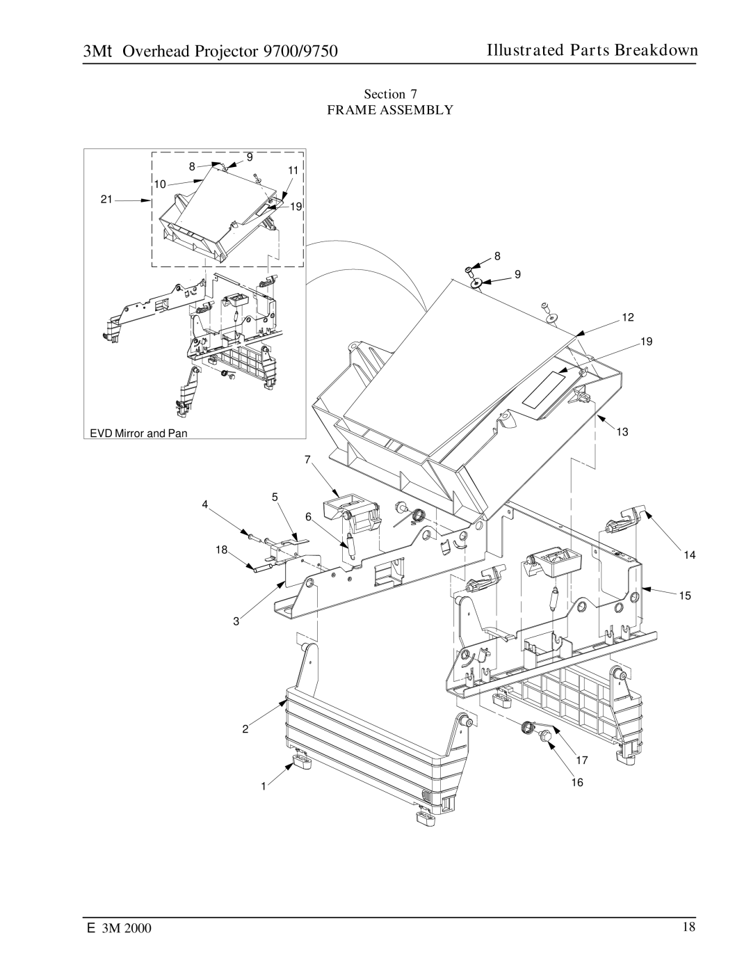 3M 9700, 9750 manual Frame Assembly 