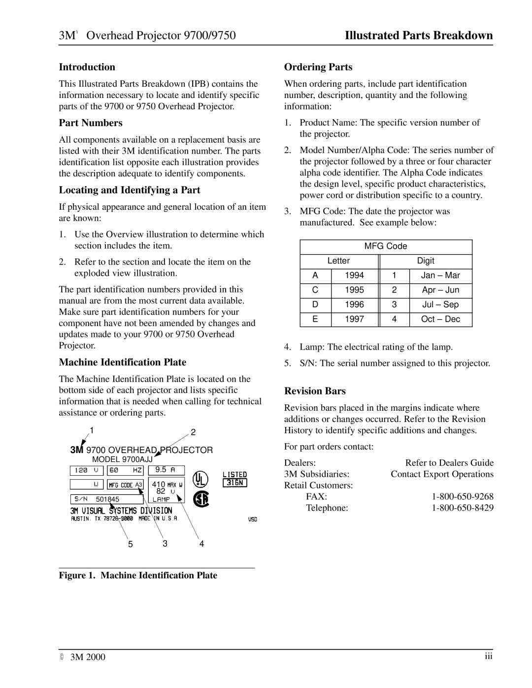 3M 9750, 9700 manual Introduction 