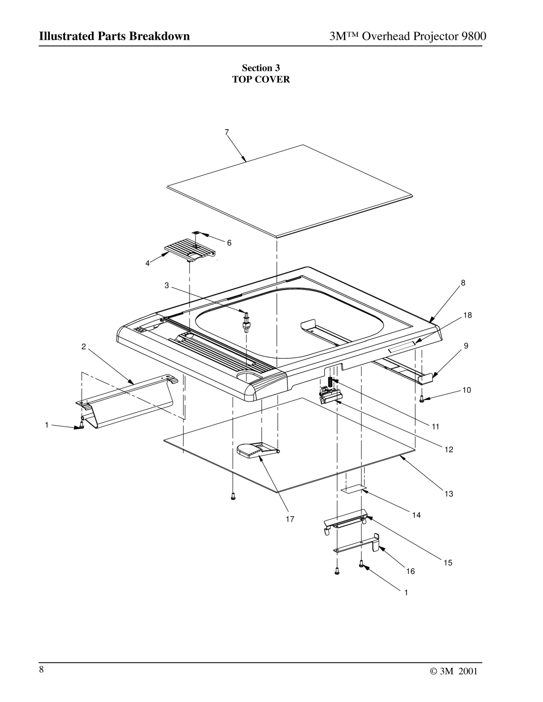 3M 9800 manual TOP Cover 