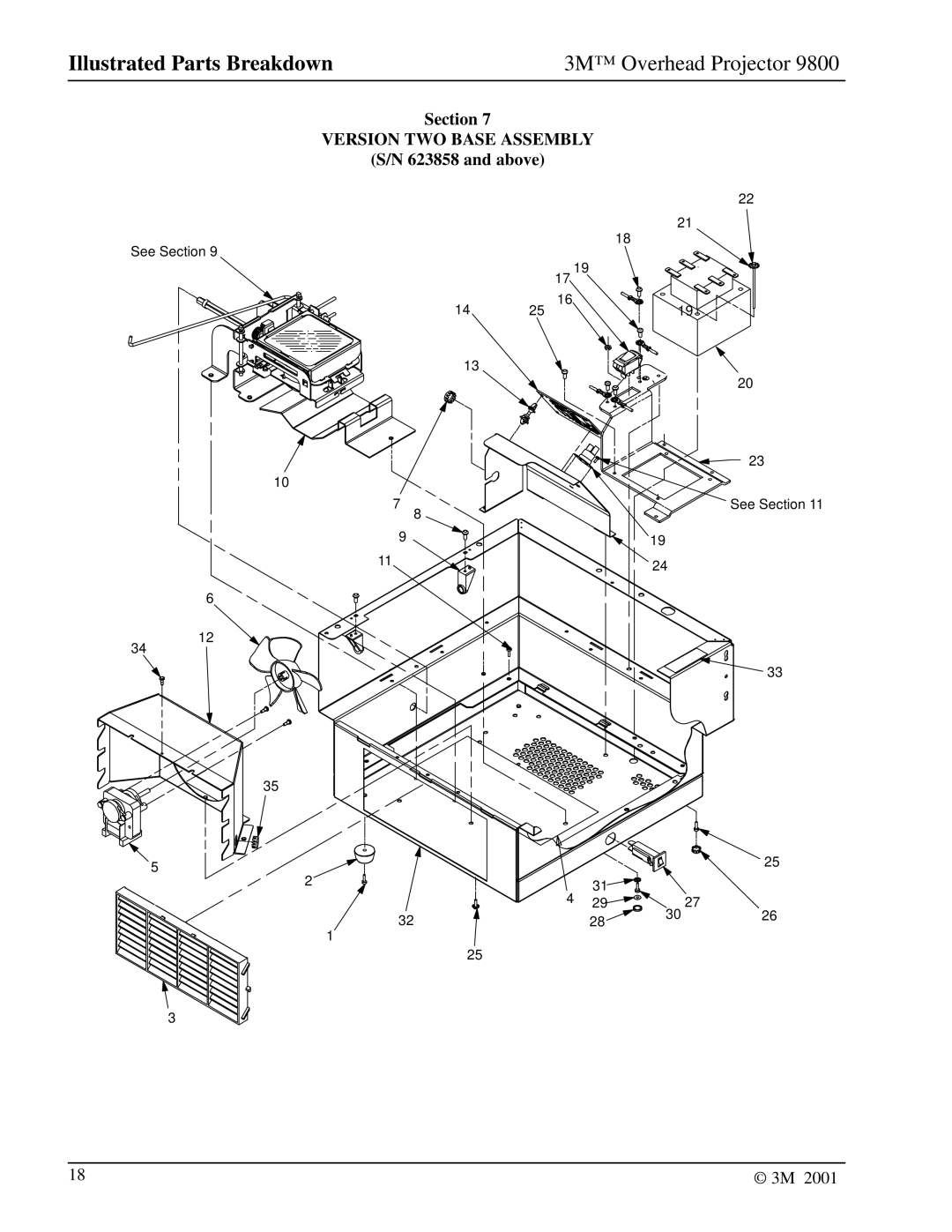 3M 9800 manual Version TWO Base Assembly 