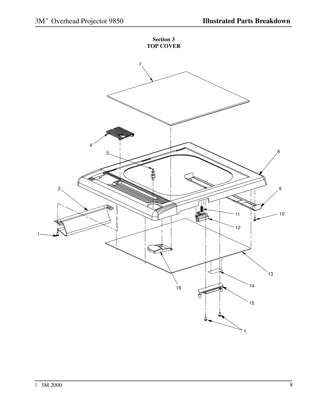 3M 9850 manual TOP Cover 